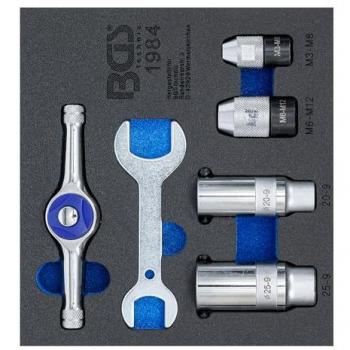 BGS Technic 1/6 Bandeja de herramientas con carraca y machos