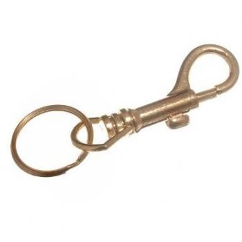 Hipster Key Ring Clip On Clasp Brass Plated Steel