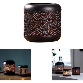 Bougeoir marocain en métal pour bougies chauffe-plat