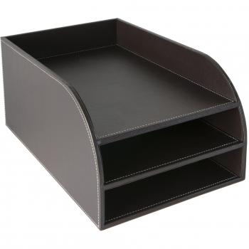 Osco Faux Leather 3 Tier Letter Tray