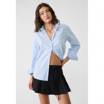 Stradivarius XS Hemd in Indigo mit Streifen