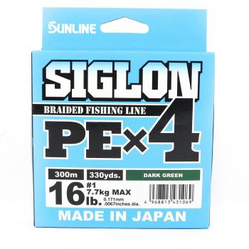 Sunline X4 Siglon 300M 16LB Dark Green P.E. Line