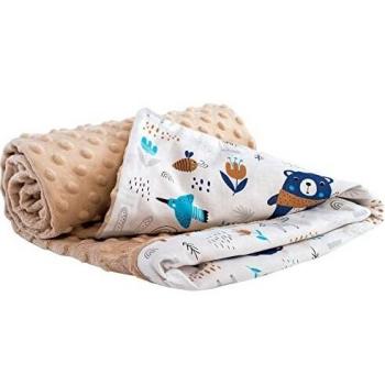 Coperta Neonati 75x100cm 100% Cotone Minky Bifacciale (Animali Boho)