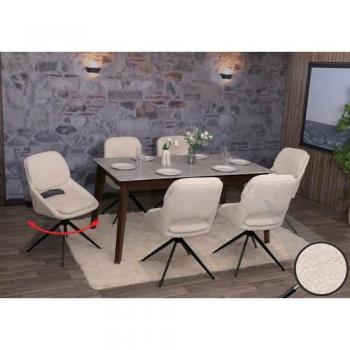 Lot de Chaises Pivotantes Crème-Beige pour Salle à Manger