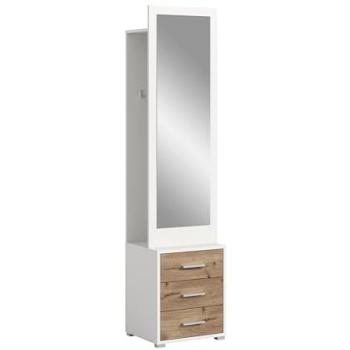 Garderobe POLO „Nox Oak“ (Weiß) – B/H/T: 45 × 190 × 38 cm