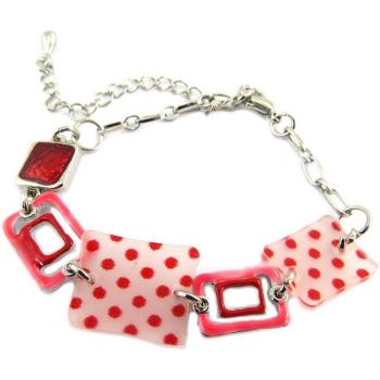 Les Trésors De Lily : Bracelet Acapulco Rouge et Métallique [P7408]