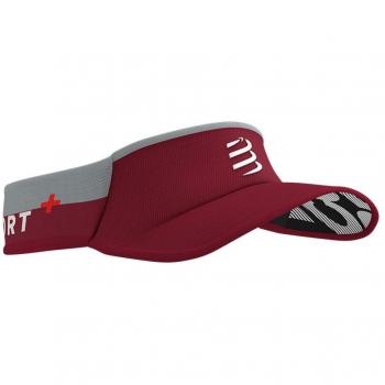 Compressport Visera UltraLight Rojo & Gris – Talla Única