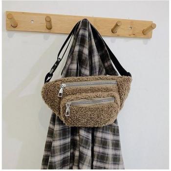 Sac bandoulière en peluche pour téléphone
