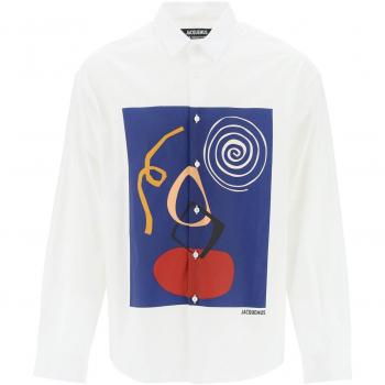 Jacquemus Men's Jean Bowling Shirt in Giallo | Size 48 | 245SH2011585