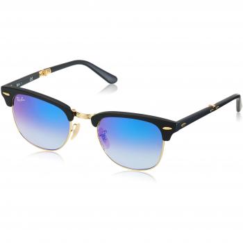 Ray Ban Clubmaster Folding Sonnenbrille, Schwarz, Medium
