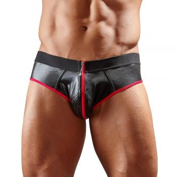 Jockstrap Svenjoyment Néoprène Rouge Noir Fermeture Éclair Taille L