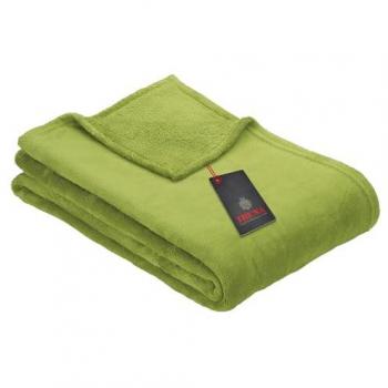 Uni Fleecedecke Olbia – IBENA – 150 × 200 cm, Polyester, Apfelgrün