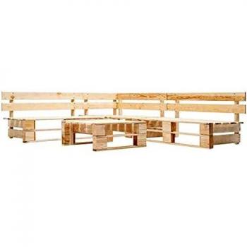 Set Divani da Giardino con Pallet 4 pz Naturale in Legno