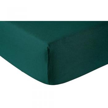 Anne de Solène DRAP HOUSSE Lin Lavé Lina Vert Sapin Vert 90 x 190 cm