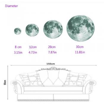 Autocollant décoratif lune pour chambre