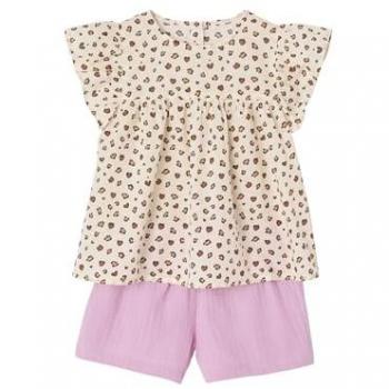 Ensemble blouse et short en coton pour petite fille
