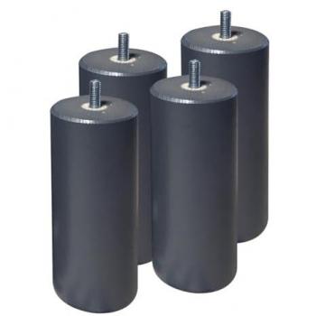 Set de 4 pieds de sommier, finition gris anthracite, 15 cm – hêtre massif