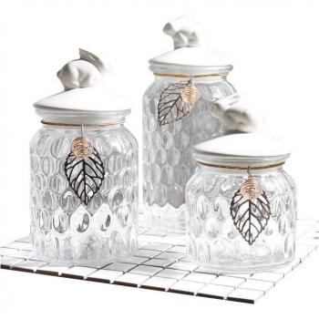 Wrought Iron Ceramic Lided Treat Can