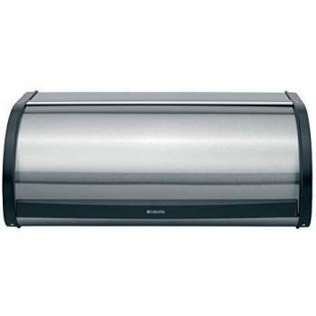 Brabantia Matt Steel Fingerprint Proof Roll Top Lid Bread Bin Storage