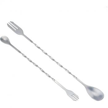 Two-End Stainless Steel Cocktail Spoon and Muddler