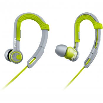 Philips ActionFit SHQ3300 Écouteurs Fournis avec 3 Paires d'Embouts Vert & Gris