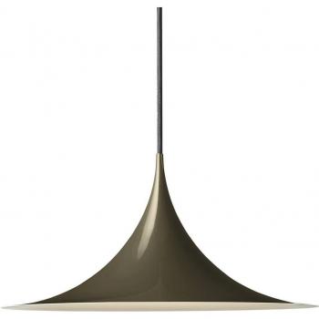 Lampada Gubi Semi sospensione Ø 30 cm marrone cacao lucido