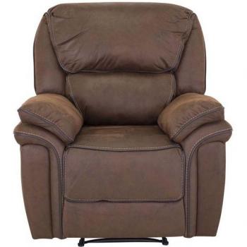 Bodenbräuniger Saranda Sessel – Recliner mit Rückenlehne & Fußstütze