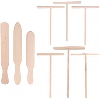 9-Piece Wooden Cooking Utensils for Pancakes