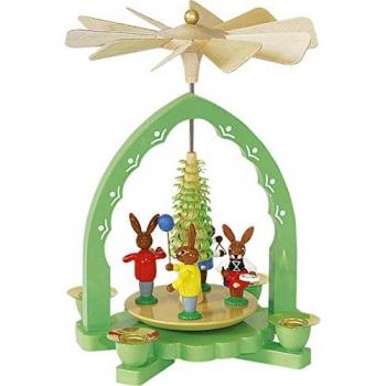 Bunte Osterpyramide Hasenkinder 19 cm