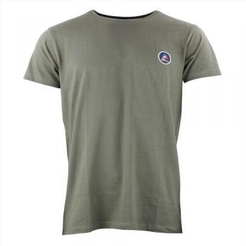 T-shirt Peak Mountain homme kaki et blanc