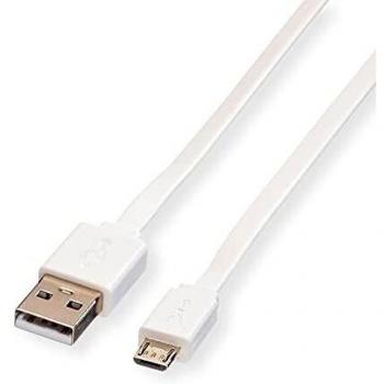 White USB 2.0 A to Micro B Data and Charging Cable, 1 Meter