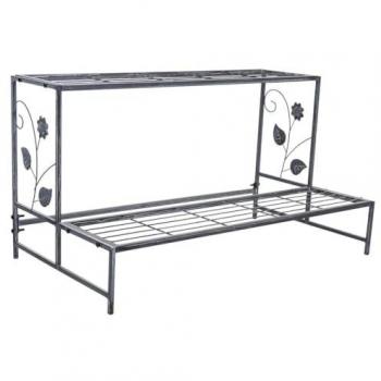 Soporte maceteros de metal gris 80x44x44