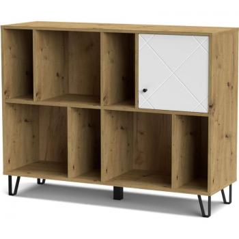 Capaldo Libreria Salotto 1 Scatola 123,4x40x95 – Bianco Rovere