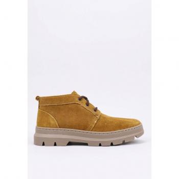Nombre equivalente 4: Zapato plano para mujer en cuero sintético y lana en tonalidad camello, modelo Lis, marca Natural World, talla 40
