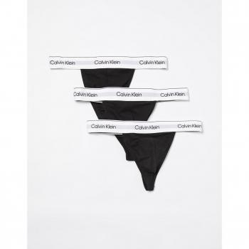 Calvin Klein Herren‑Tangas 3 Stück – Schwarze Baumwoll-Strings mit Logo-Elastikbund, Größe L (52)
