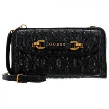 Mini Sac Traversé Aveta Guess noir avec motif monogramme