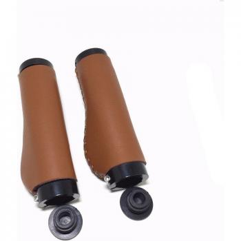Q403 Hand-Sewn Leather Bicycle Grips