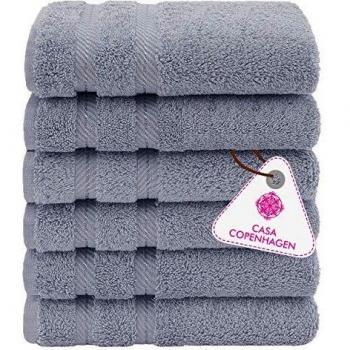 Casa Copenhagen Bella Set de 6 Serviettes de Bain Gris Noir