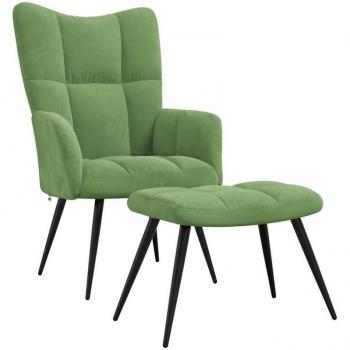 Lounge chair en velours vert clair Design Moderne DEC026627