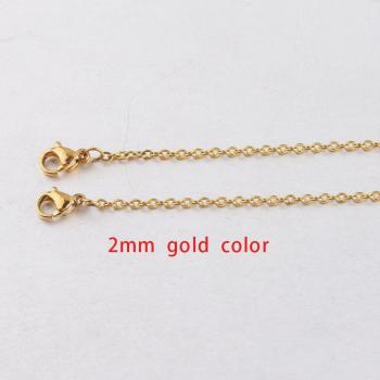 5pcs 316L Stainless Steel Link Chain Necklace 45cm Length Gold Rose Gold 1-2mm Width Double Lobster Clasps