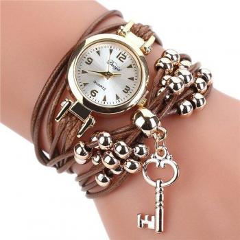 Reloj Esfera Oro Cuero