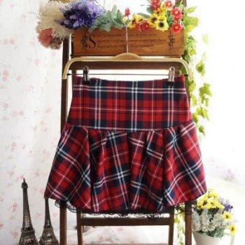 Plaid Pleated Mini Skirt for Girls