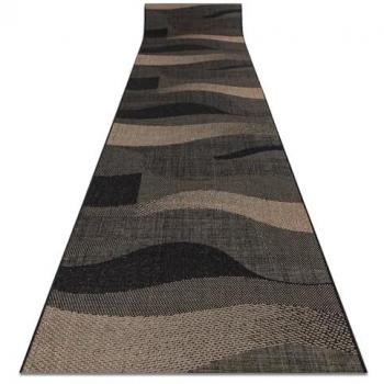 FLOORLUX Läufer SIZAL 20212 – schwarz & Kaffee, 120 cm x 350 cm