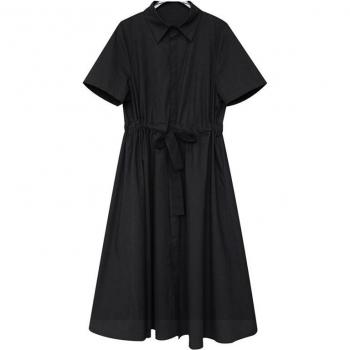 EAM Frauen Kordelzug Kleid mit halben Ärmeln