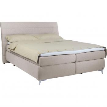Grau‑Powder‑Grey TBO Boxspringbett „Soft Lines“ mit horizontaler Steppung