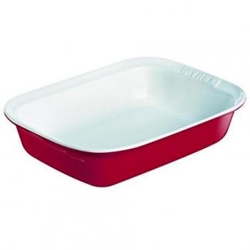 Rectángulo Pyrex Dual: Rojo + Blanco