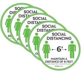 5pcs Anti-Slip Social Distancing Ground Stickers