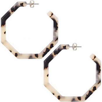 Small Octagon Design Hoop Earrings