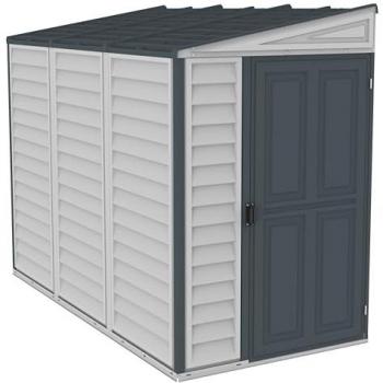 Duramax 4 ft. x 8 ft. Adobe Vinyl Lean-To Shed with Foundation
