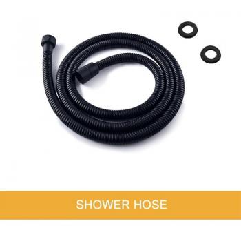 Black Brass Shower Set with Wall-Mounted Mixer Tap